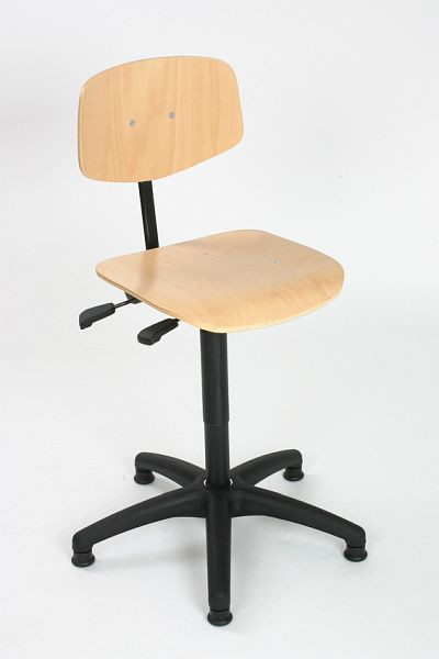 Chaise de travail Lotz "Comfort Series" assise et dossier en hêtre, hauteur d'assise 415-605mm, 8530.02