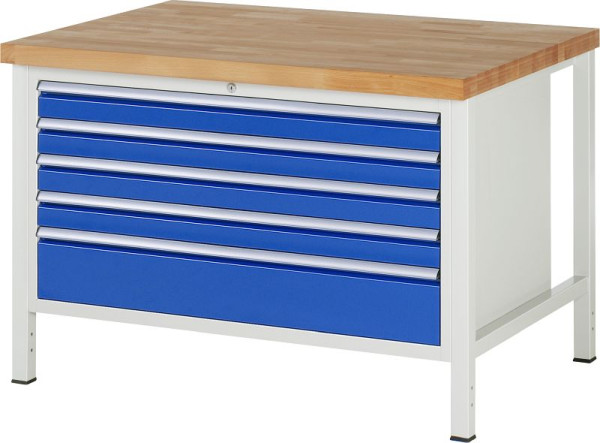 Etabli RAU série 8000 - modèle 8368, L1250 x P900 x H840-1040 mm, base système L1235 x P850 x H800-1000 mm, 03-8368A2-129B4H.11