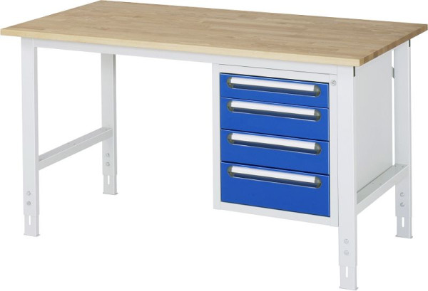 Table de travail RAU série Tom (modèle K 07), L1000 x P800 x H760-1080 mm, plan de travail avec revêtement en résine mélamine, épaisseur 22 mm, 06-625M80-10-KM07.11