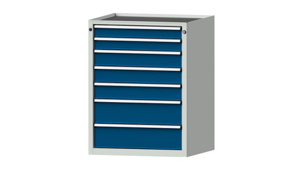 Armoire à tiroirs pour établis ANKE, modèle 3005 V, 760 x 675 x 980 mm, RAL 7035/5010, baignoire, 611.008