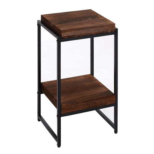 Table à fleurs Mendler HWC-K71, étagère à fleurs, table d'appoint, étagère à plantes, métal MDF, marron foncé, 61cm, 96846