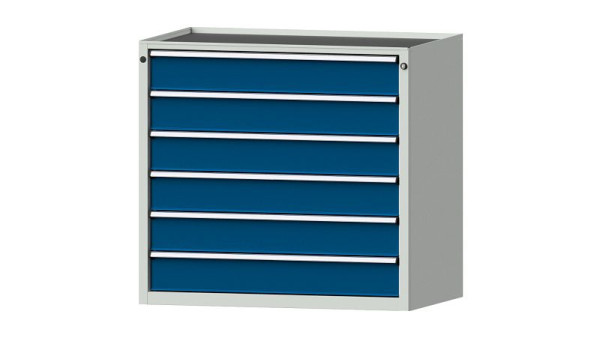 Armoire à tiroirs pour établis ANKE, modèle 3002 V, 1060 x 675 x 980 mm, RAL 7035/5010, baignoire, 611.402