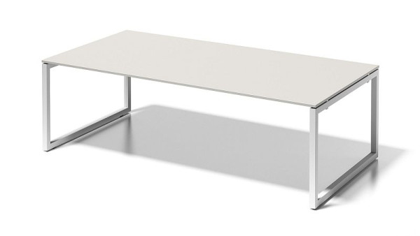 Bisley Cito station de travail / table de conférence, cadre en O réglable en hauteur de 730 mm, H 19 xl 2400 x P 1 200 mm, blanc cassé / blanc signalisation, DOF2412GW396