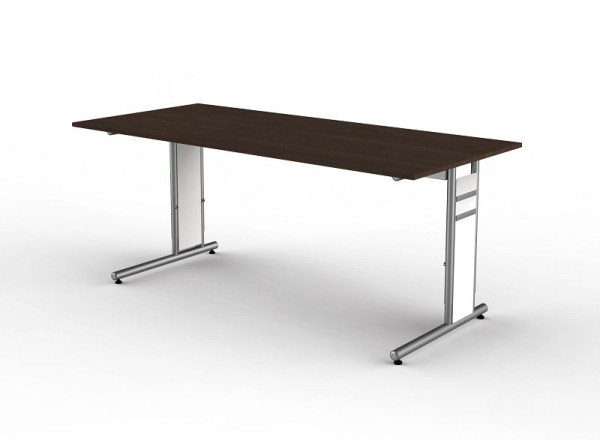 Bureau Kerkmann avec piètement en C, forme 4, L 1800 x P 800 x H 680-820 mm, wengé, 11412251