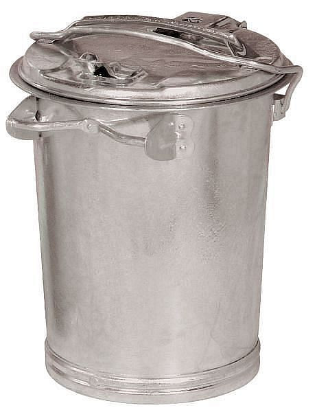 Poubelle système Renner 35 L, avec support de verrouillage, Ø (haut) environ 387 mm, Ø (bas) environ 305 mm, galvanisée à chaud, vidage sans poussière, 2032-00
