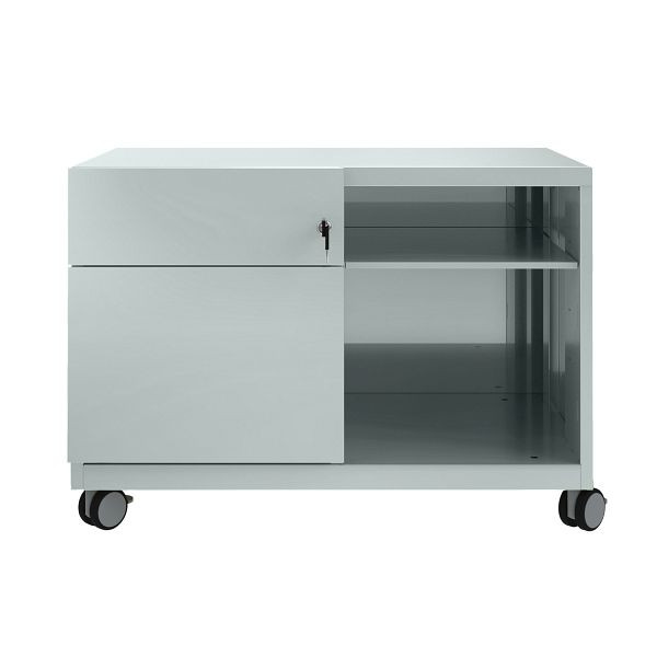Conteneur roulant Bisley Note Caddy tiroirs gauche, L 800 mm, argent, CADM08LH355