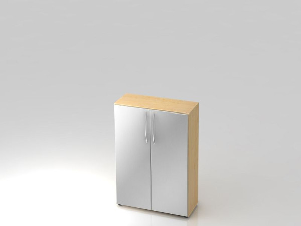 Armoire Hammerbacher 3OH 34, poignée incurvée profondeur 6 cm érable/argent, 80x34,6x114,4 cm (LxPxH), V4550/3/S/BM