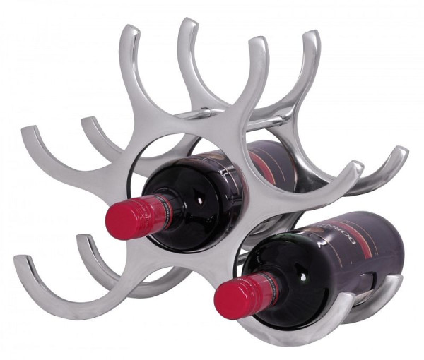 Wohnling Design casier à vin en aluminium VINO 6 bouteilles en argent 29x24x14 cm, WL1.252