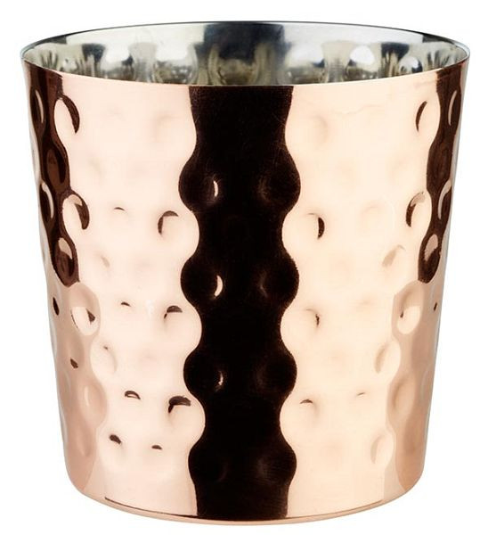 Seau/tasse de service APS, Ø 8,5 cm, hauteur : 8,5 cm, acier inoxydable, aspect cuivre, surface martelée, 0,35 litre, 40618