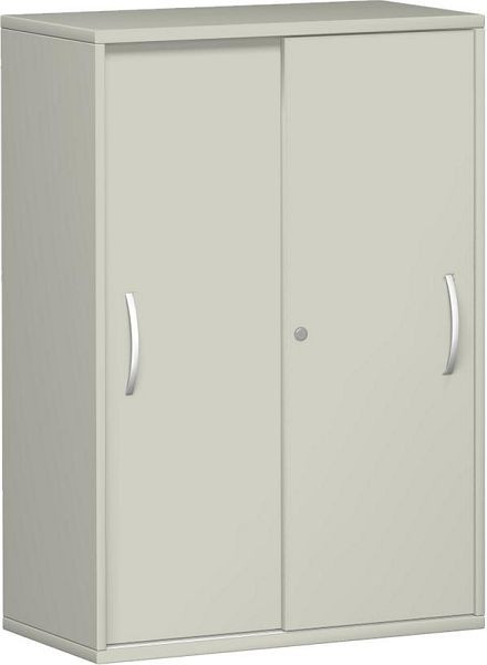 armoire à portes coulissantes geramöbel 2 étagères décoratives, verrouillable, 800x425x1152, gris clair/gris clair, N-10S308-LL