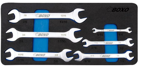 Jeu de clés à fourche double Boxo SAE, 6 pièces, UE : 10 pièces, BX007S-2
