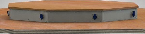 Fixation énergétique KLW à 8 angles pour une longueur de poste de travail 1350 mm, avec plaque de recouvrement en hêtre multiplex, 8E-EAB-K135-001