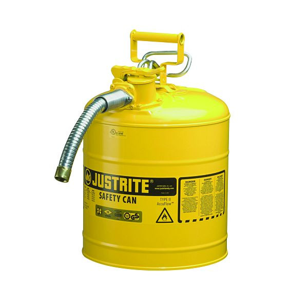 Conteneurs de sécurité Justrite AccuFlow Type II 1002, 30,5 cm x 30,5 cm, 4826 cm, jaune, JCN7250230