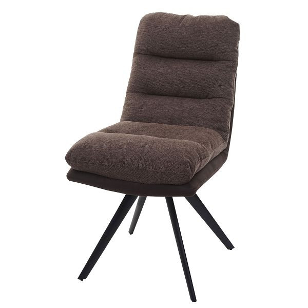 Chaise de salle à manger Mendler HWC-G66, chaise de cuisine, tissu/textile à position automatique pivotante, marron-marron foncé, 89713