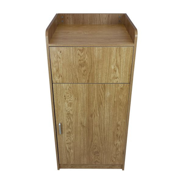 Poubelle et étagère à plateau Monster en bois, chêne clair, 29894