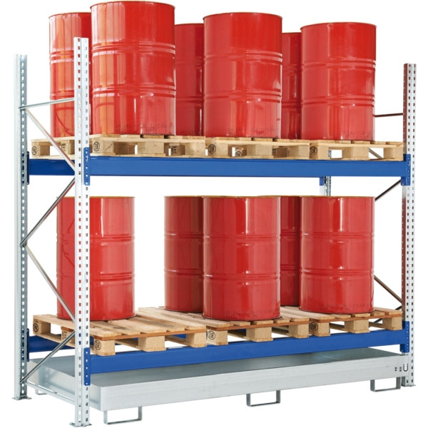 Rack de stockage de fûts BITO 16x200 Go bac de collecte avec déclaration Ü, 26666