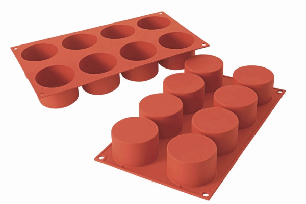 Schneider moule à pâtisserie en silicone cylindre moyen, 8 x 123 ml, Ø 63 mm, hauteur : 40 mm, 115231
