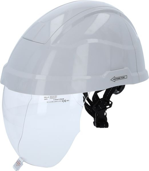 Casque de sécurité de travail KS Tools avec protection du visage, blanc, 117.0118