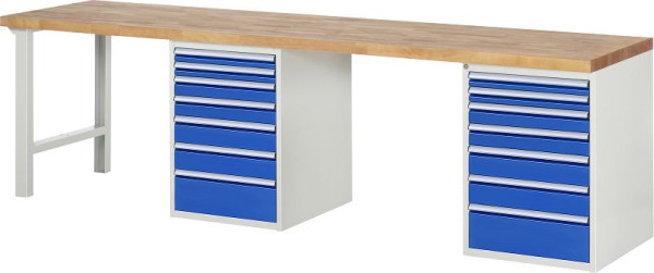 Etabli RAU série 7000 - modèle 7517-8, L3000 x P700 x H890 mm, base système L3000 x P650 x H850 mm, 03-7517A8-307B4M.11