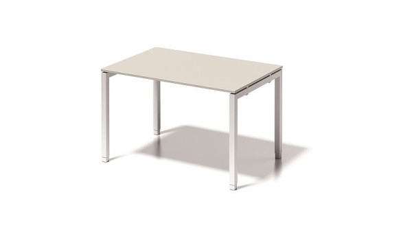 Bureau Bisley Cito, structure en U réglable en hauteur 650-850 mm, H 19 x L 1200 x P 800 mm, gris blanc/blanc signalisation, DUH1208GW396