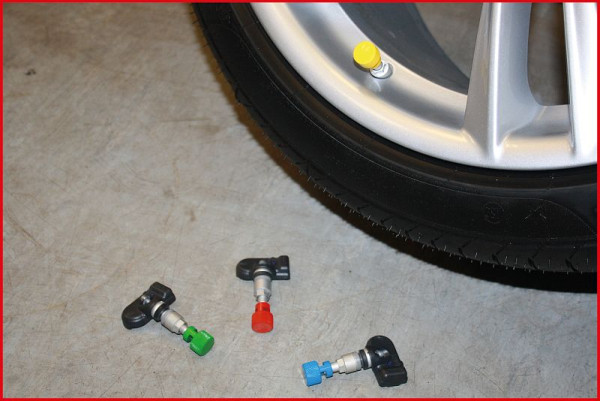 KS Tools Purgeur de pneus RDKS / TPMS, jaune, avant gauche, 100.1186