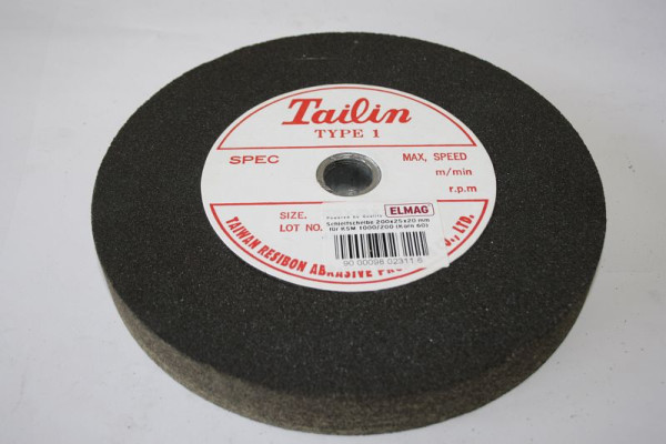 Disque abrasif ELMAG 200x25x20 mm pour KSM 1000/200 (grain 60) 'NORMAL ALUMINIUM', 9802311
