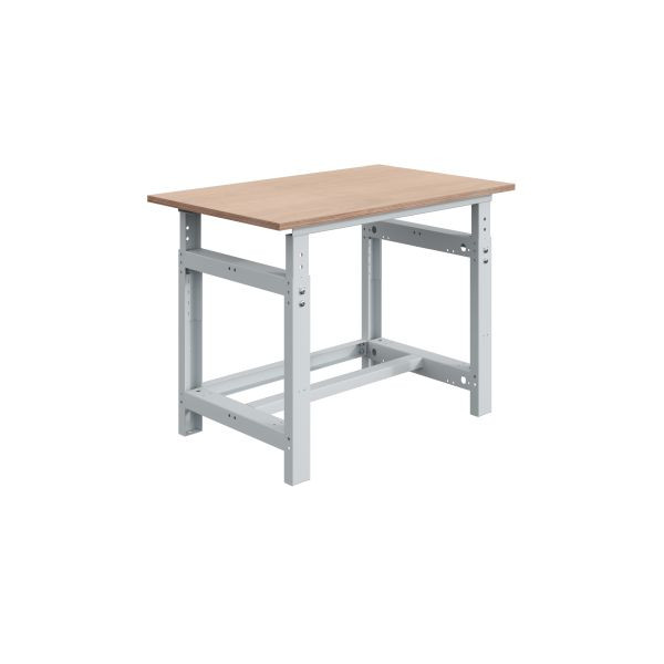 Etabli SOFAME SI, réglable en hauteur mécaniquement, L 1200 x P 750 x H 764 à 1044 mm, plan de travail multiplex 24 mm, gris clair RAL 7035, W010010081GC