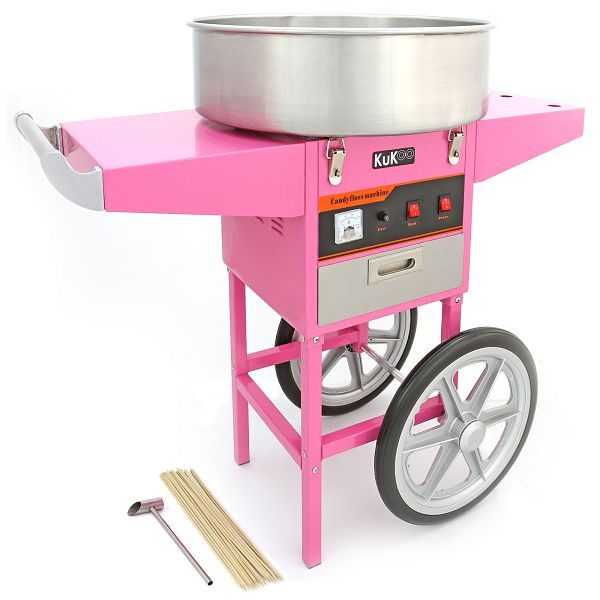 KuKoo Machine à barbe à papa rose et chariot, 10491