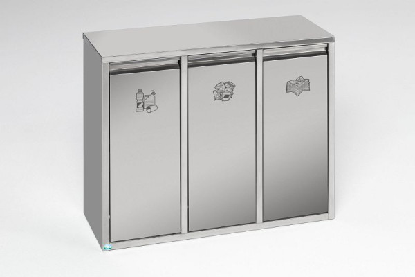 Système de tri de matières recyclables VAR 36 litres Inox en meuble bas ou mural, 21240