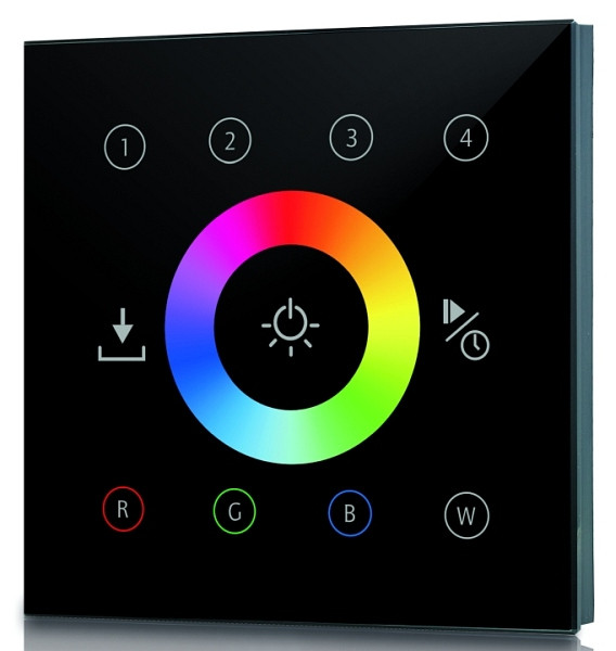 rutec Projekt AC - écran tactile sans fil 4 ZONES RGBW vitre tactile sans fil - noir, PHZ540