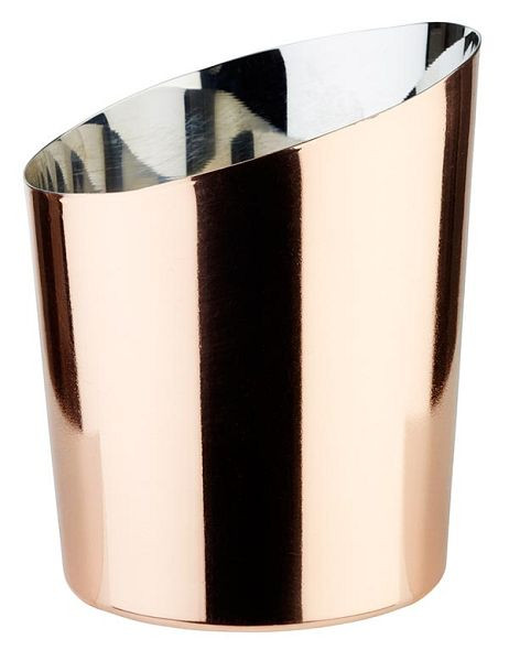 Seau / tasse de service APS, Ø 9,5 cm, hauteur : 8,5 / 11,5 cm, acier inoxydable, aspect cuivre, 0,45 litre, -SNACK HOLDER-, 40616