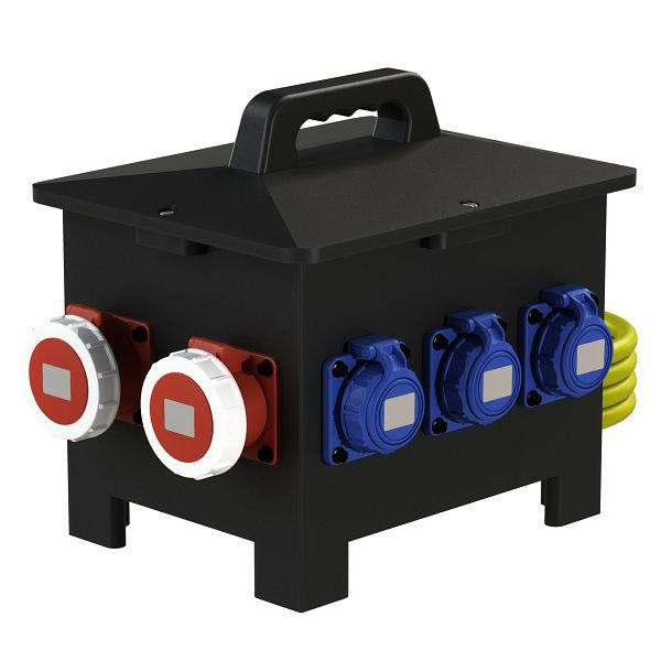 ELSPRO Vollgummi-Sicherheitsverteiler AACHEN, Zuleitung: CEE, Ausgang: 2x CEE 400 V, 6 Schuko, wasserdicht, 1953101