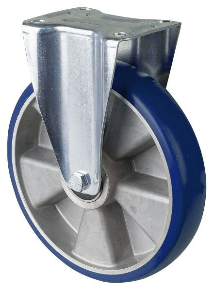 Rouleaux BS rouleau de transport rouleau fixe, roue en polyuréthane 83 Shore, plaque de jante en aluminium, roulement à billes, diamètre : 250 mm, L410.B92.250