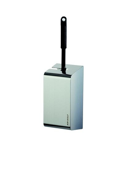 Porte-brosse WC Air Wolf avec façade fermée, série Lobo, H x L x P : 434 x 114 x 111 mm, acier inoxydable revêtu, 40-616