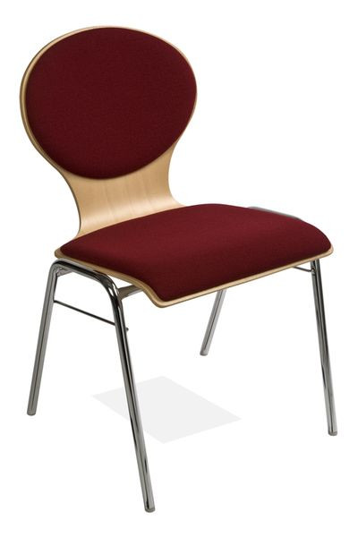 Chaise empilable Kaiser KS23-N2SRP2, forme : N2, structure : tube rond, rembourrage assise et dossier, UE : 6 pièces, KS23-N2SRP2