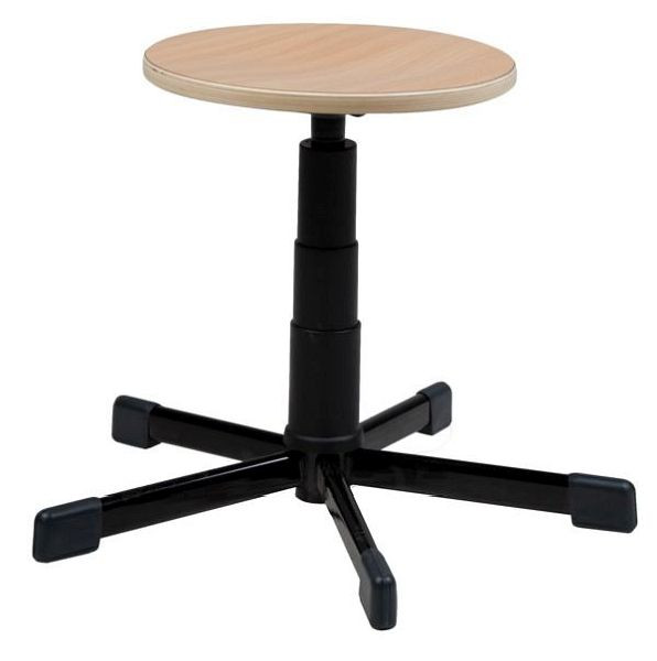 Tabouret pivotant ANKE; Hauteur 440 - 630 mm; Réglage de la hauteur 420-540 mm; Siège à 5 pieds en similicuir de hêtre, couleur RAL 9005, 950.009