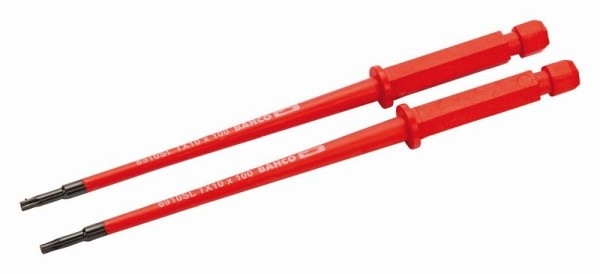 Bahco 2 lames interchangeables étroites, isolées, 100 mm, Torx®, T 10, 8910SL-2P