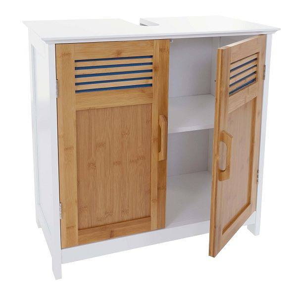 Mendler HWC-A85 meuble sous vasque, meuble de salle de bain 60x60x30cm, bambou, 57146