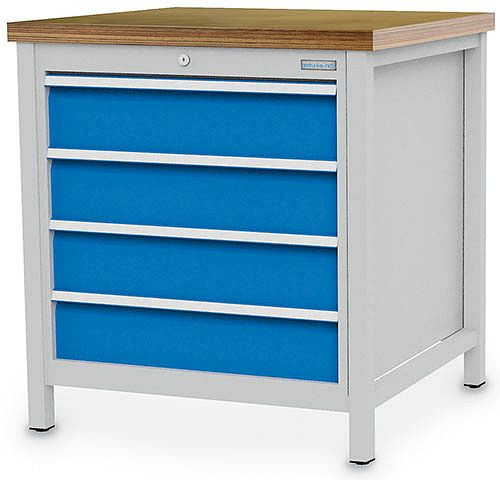 Établi à caisson Bedrunka+Hirth, avec 1x boîtier, série 700, 4 tiroirs, 810x750x859 mm, 03.075.04VA
