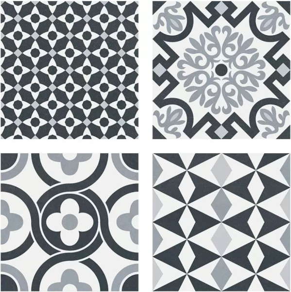 BOXTEC VINTAGE NOIR 16,5 x 16,5 carrelage mural et sol en grès fin carrelage décoratif en céramique, paquet de 20, 45011