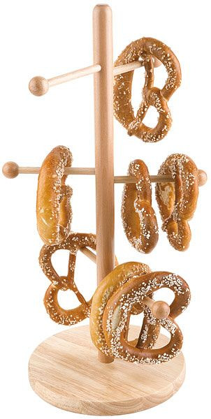 Support à bretzels ou saucisses APS, Ø 28 cm, hauteur : 50 cm, pied Ø 22 cm, bois de hêtre, laqué, polyvalent, 79553