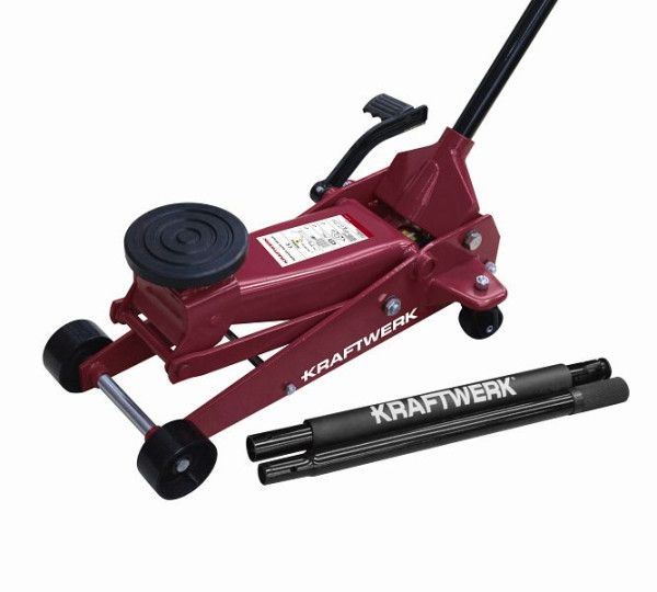 Cric hydraulique pour chariot d'atelier Kraftwerk avec pédale de levage rapide et capacité de charge maximale de 3000 kg, 38101