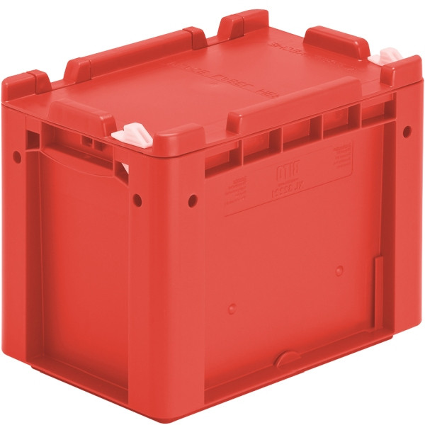 BITO Euro bac gerbable XL couvercle/patte /XL 32221ASDV 300x200x220 rouge, fermeture couvercle, C0292-0116