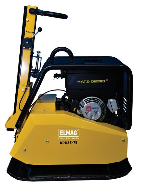 Plaque vibrante ELMAG réversible, RPD65-75 avec Hatz-Diesel 1B50, force centrifuge 6500, avec cadre de protection en acier, 63026