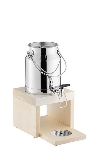 Distributeur de lait APS -BRIDGE-, 31 x 20 cm, hauteur : 39 cm, 3 litres, acier inoxydable 18/8, érable, massif, 1 bloc réfrigérant dans le fond, 10836
