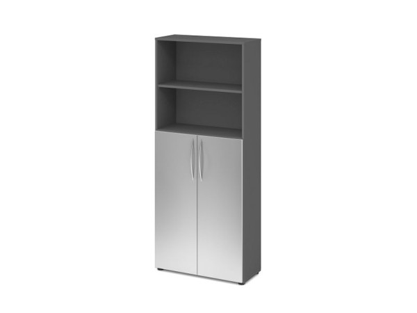 Hammerbacher étagère 5OH, 3OH portes en dessous BM graphite/argent, V4770/G/S/BM