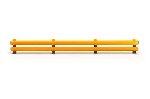 Poutre de protection contre les chocs Ampere en plastique, planche double, L 8000 mm, jaune, 304891