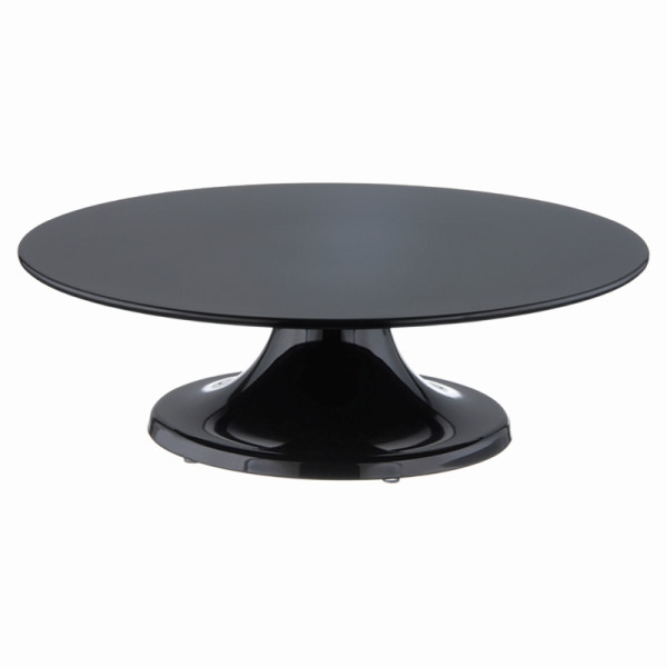 Schneider assiette à gâteau mélamine, noir, avec pied, rotative, diamètre 320 mm, hauteur 100 mm, 227128