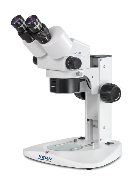 Microscope stéréo zoom KERN Optics, Greenough 0.75 x - 5 x, binoculaire, Oculaire HSWF 10 x / Ø 23mm avec antifongique, alimentation à point oculaire élevé, OZL 456