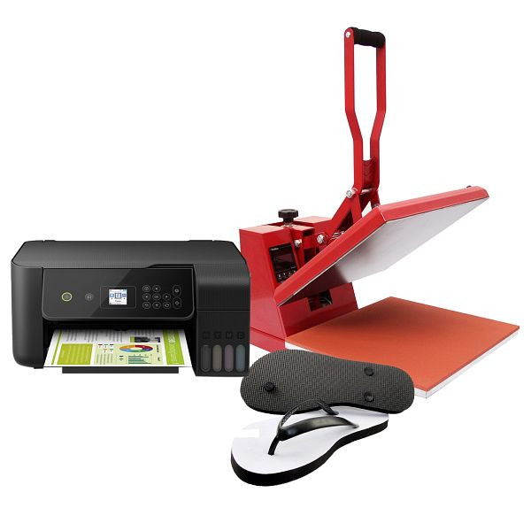 Presse transfert flip-flop PixMax 38 x 38 cm avec imprimante Epson et accessoires, 24145